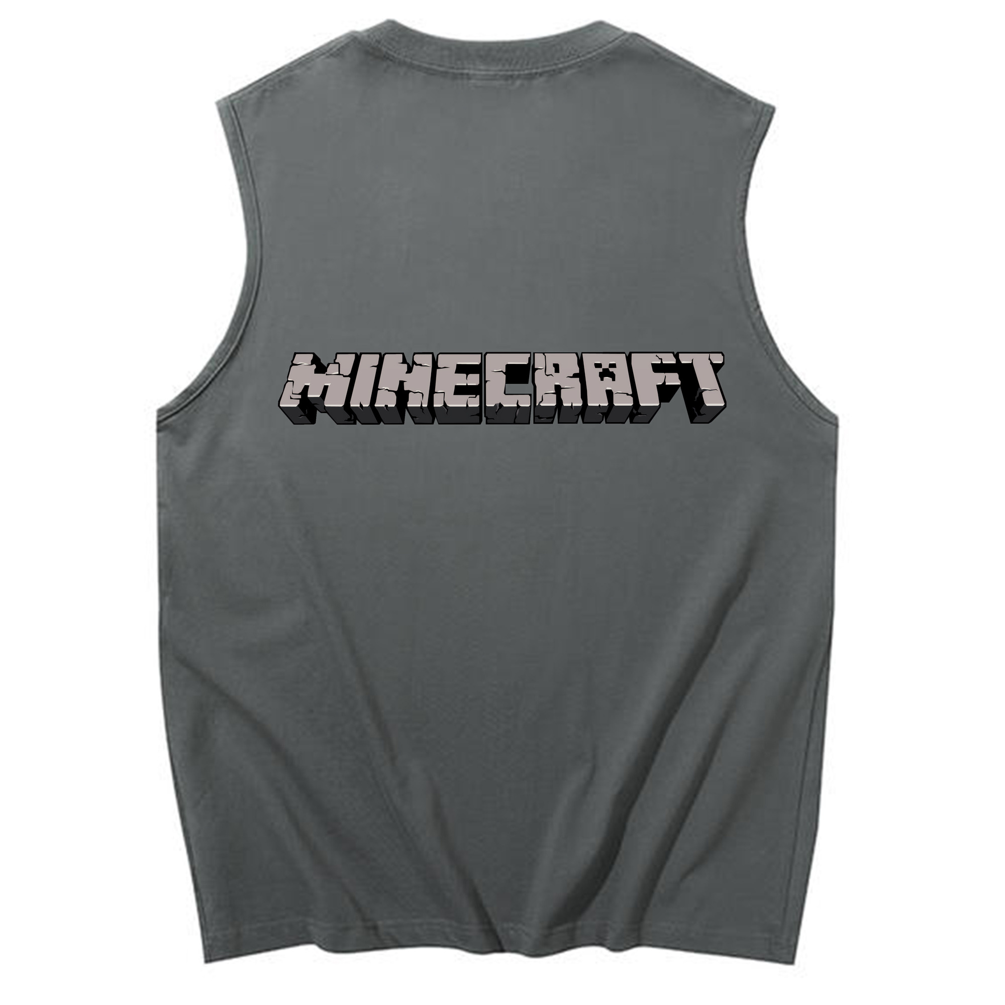 （画像用） マインクラフト ブロックの世界 Minecraft MC Block world コットン100％タンクトップ（背面プリント）